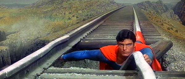 Superman saves a Train