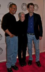 Phil Morris, Andrea Romano, and Kevin Conroy