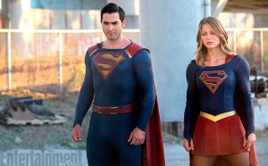 Supergirl "The Last Children of Krypton" Season 2, Ep 2 Tyler Hoechlin as Superman and Melissa Benoist as Supergirl