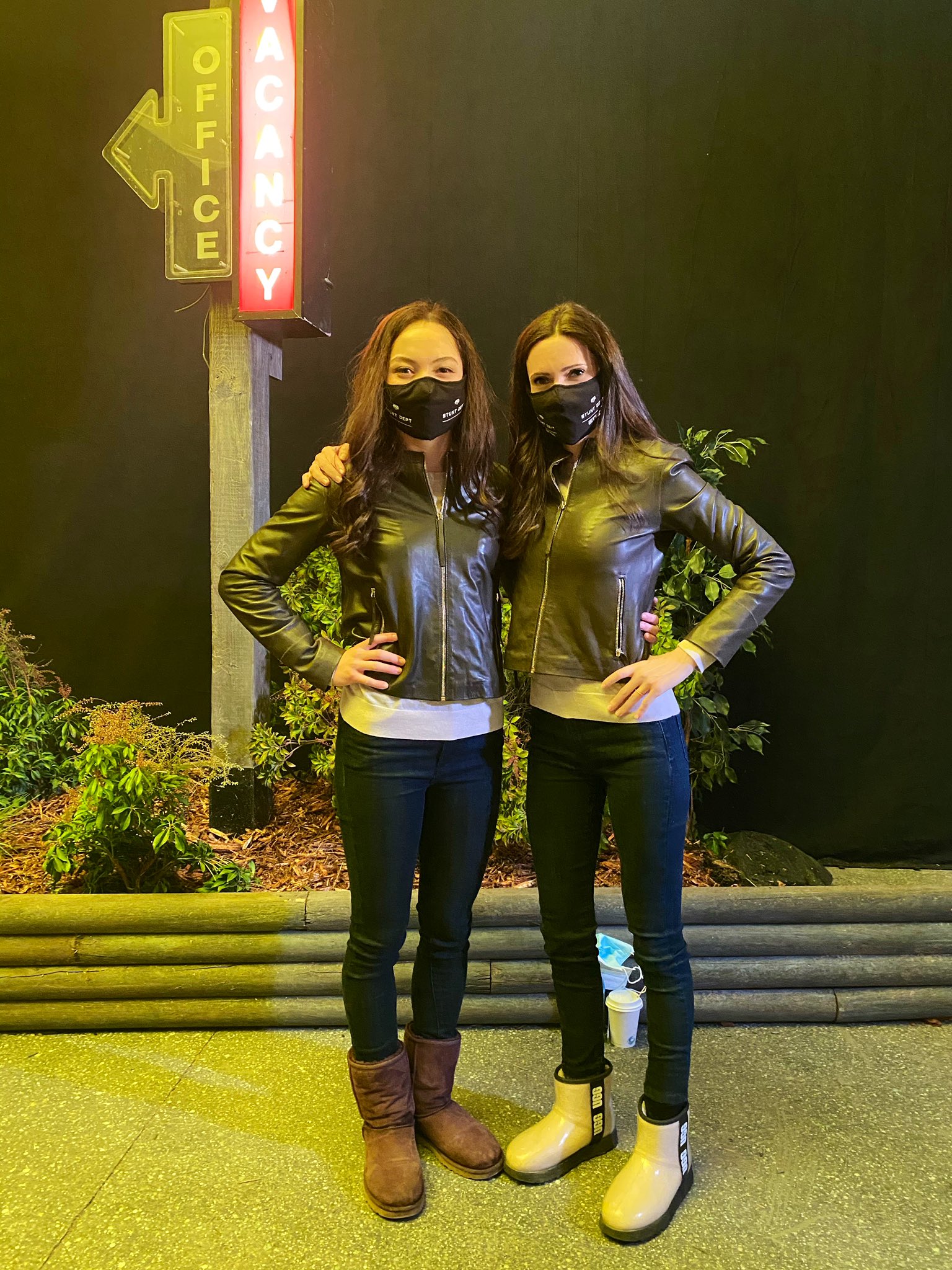Bitsie Tulloch Poses with Lois Lane Stunt Double