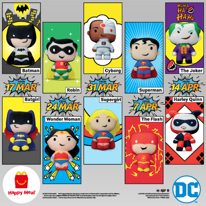 McDonalds Malaysia DC Super Heroes Happy Meal Toys