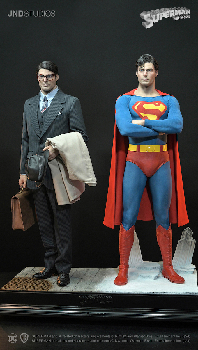 JND Christopher Reeve Superman and Clark Kent 1:3 Scale Hyperreal Movie Statues