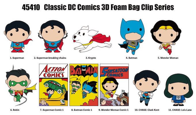 DC Comics 3D Foam Bag Clip Random 6-Pack