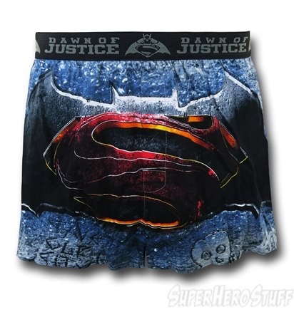 Superman V Batman Symbol Grey Boxers