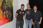 Zack Snyder with Geoff Johns and Jim Lee