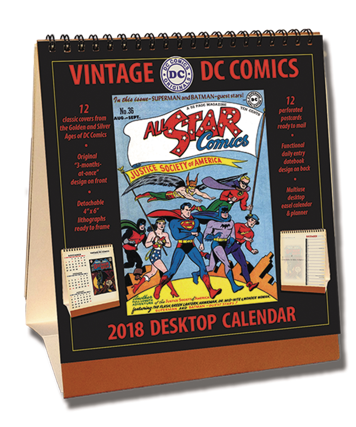 Dc Comics Vintage Desktop 2018 Calendar